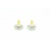 Women's Ear tops studs Earring pair white Gold Plated Zircon Stone